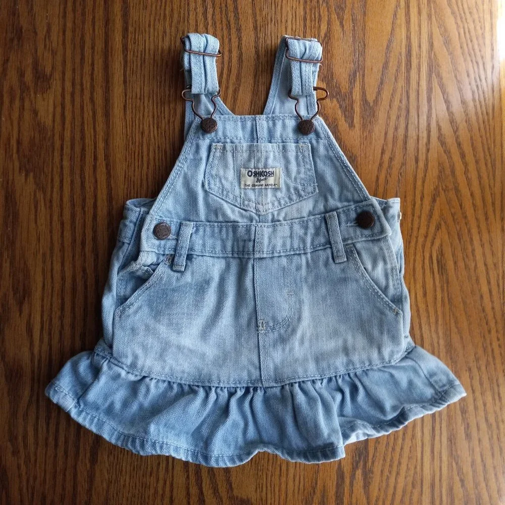Denim Skirtall Skirt Overalls Classic Retro Cottagecore Size 9 month